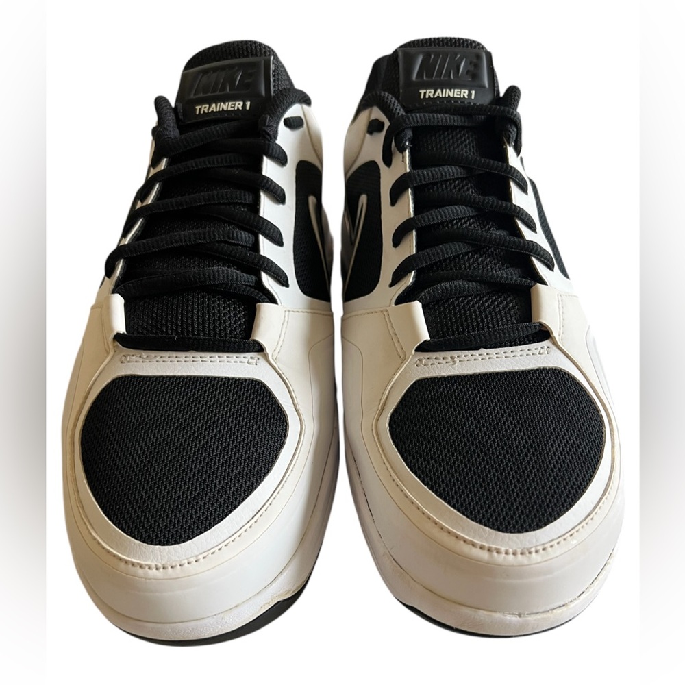 NIKE - BLACK WHITE TRAINER 1.3 MID SNEAKERS - Picture 7 of 12